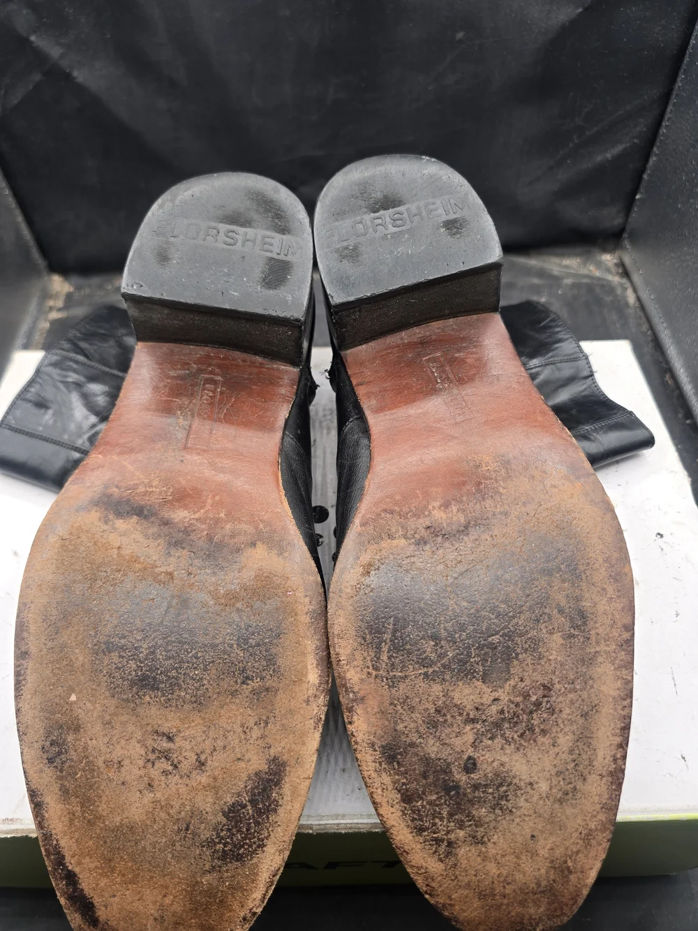 Florsheim Black Leather Slip-On Chelsea Boots